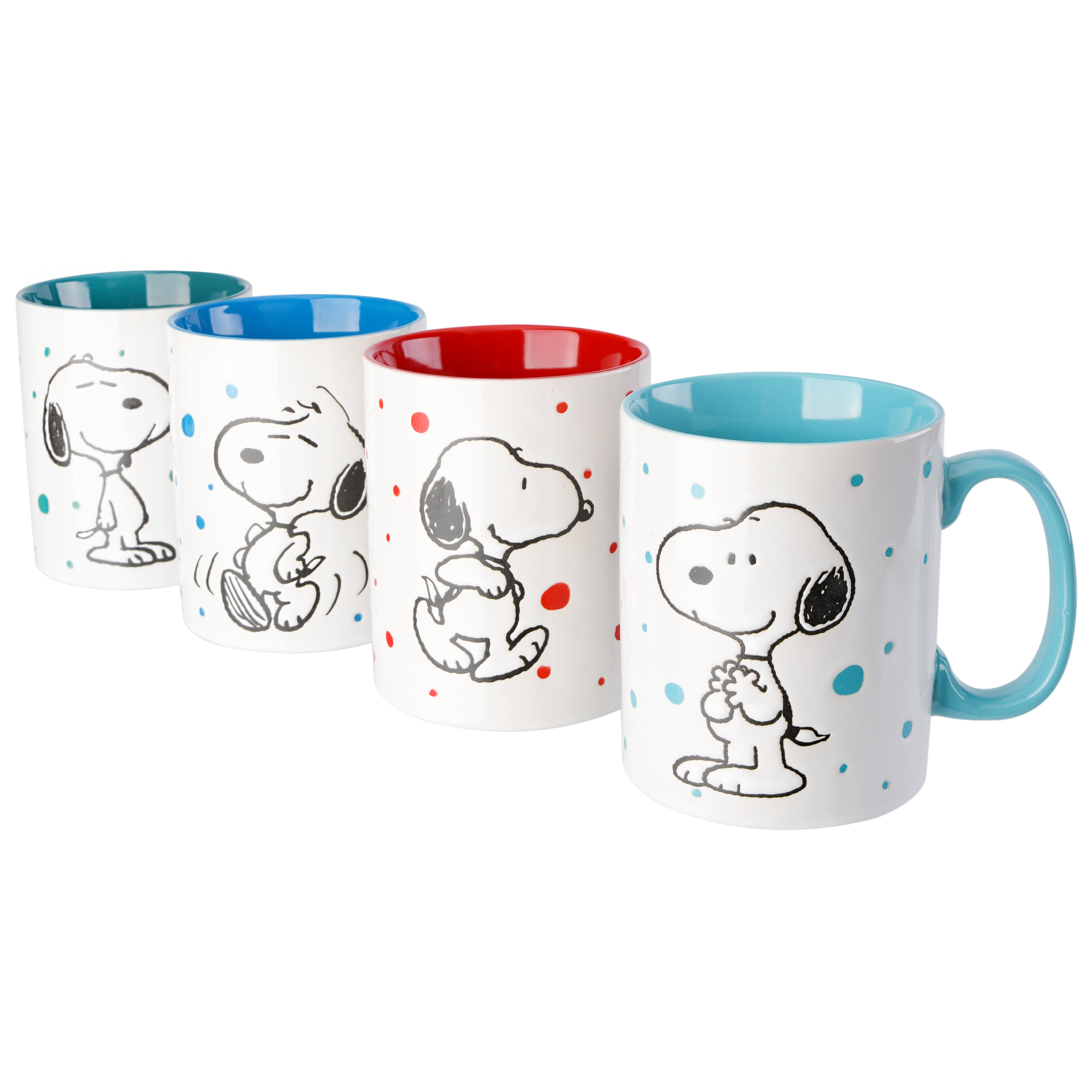 Peanuts Freckled Joy 4-Pack 15oz  Snoopy Stoneware Mug Set