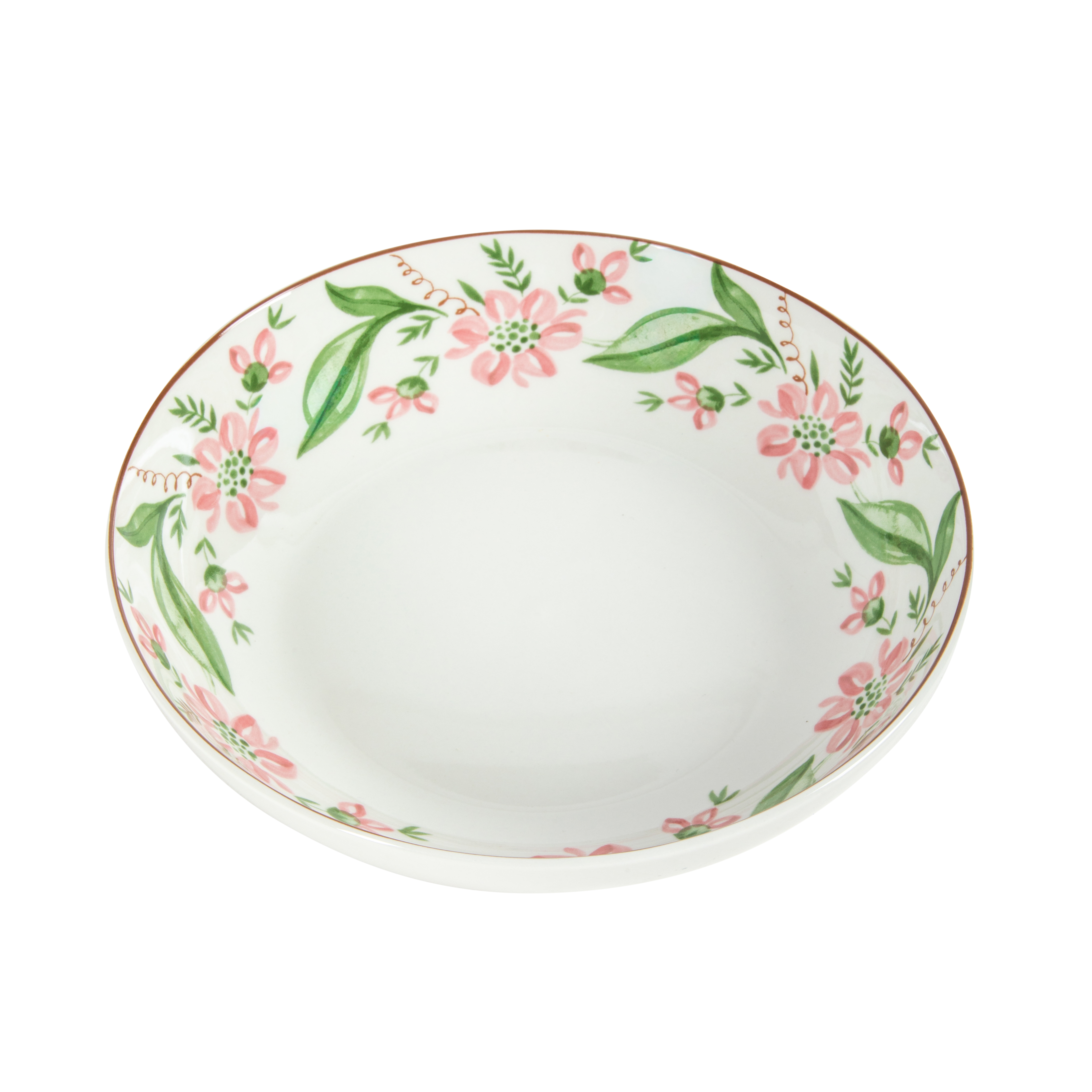 Martha Stewart Plates and Bowls Set, 16 Piece Dinnerware Set for 4, Pink/Green