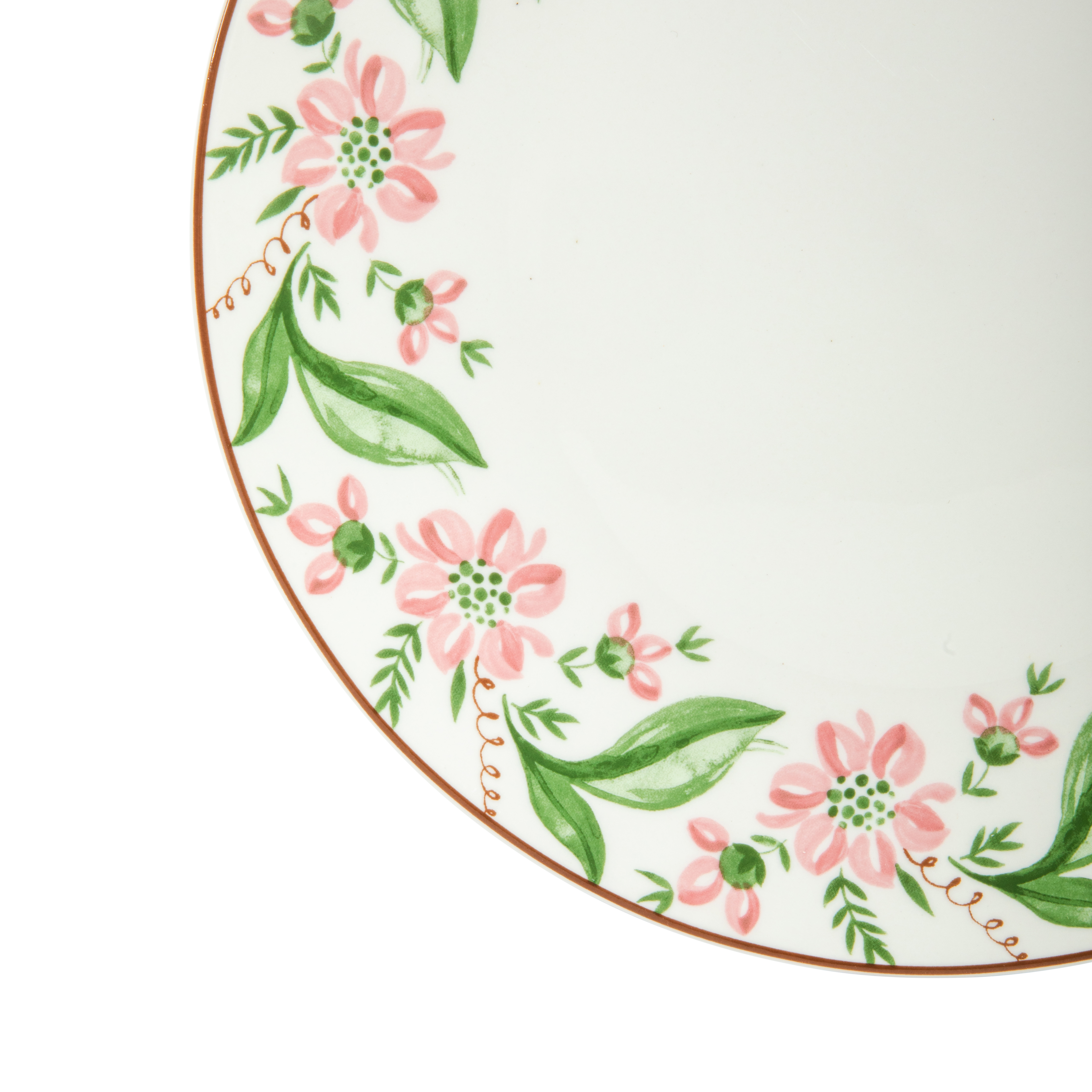 Martha Stewart Plates and Bowls Set, 16 Piece Dinnerware Set for 4, Pink/Green