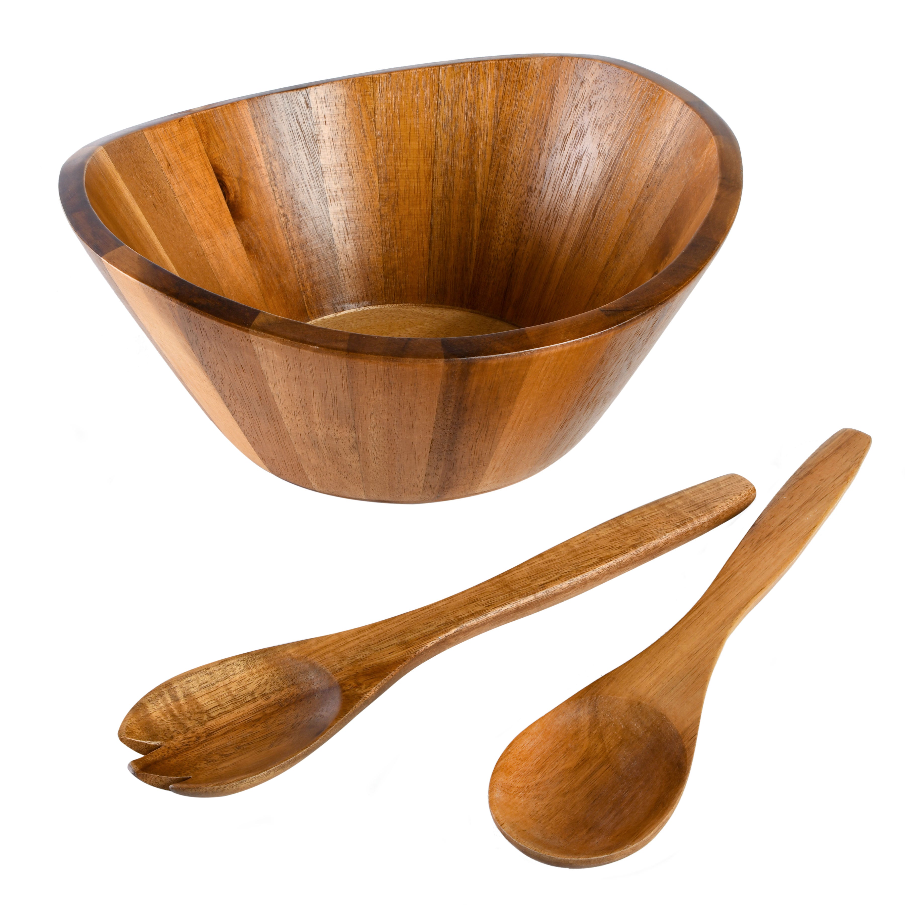 Gibson Home Sherwood Salad Bowl w/ Matching Serving Spoon & Fork