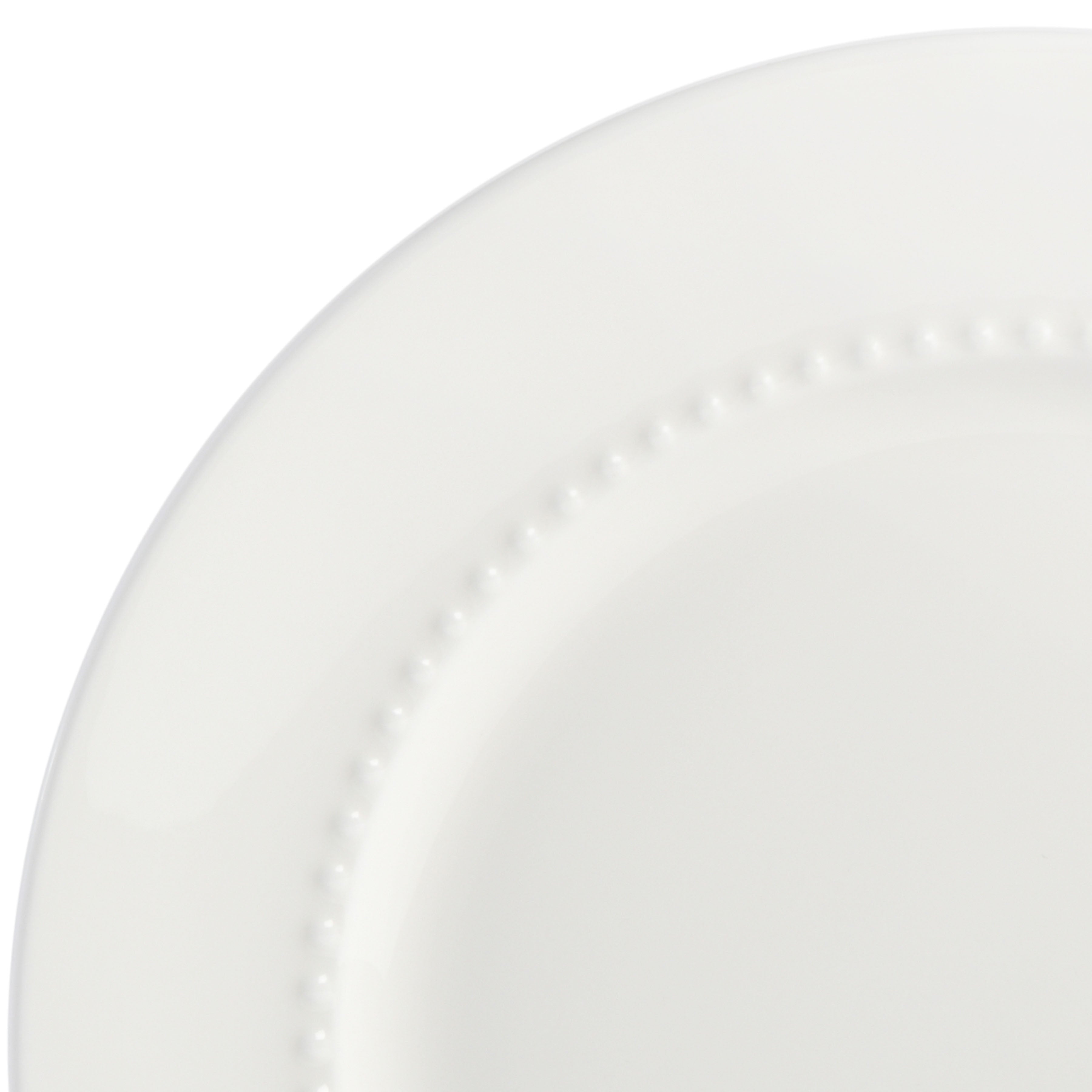 Gibson Elite Embossed Bone China 16-Piece Double Bowl Dinnerware Set - White