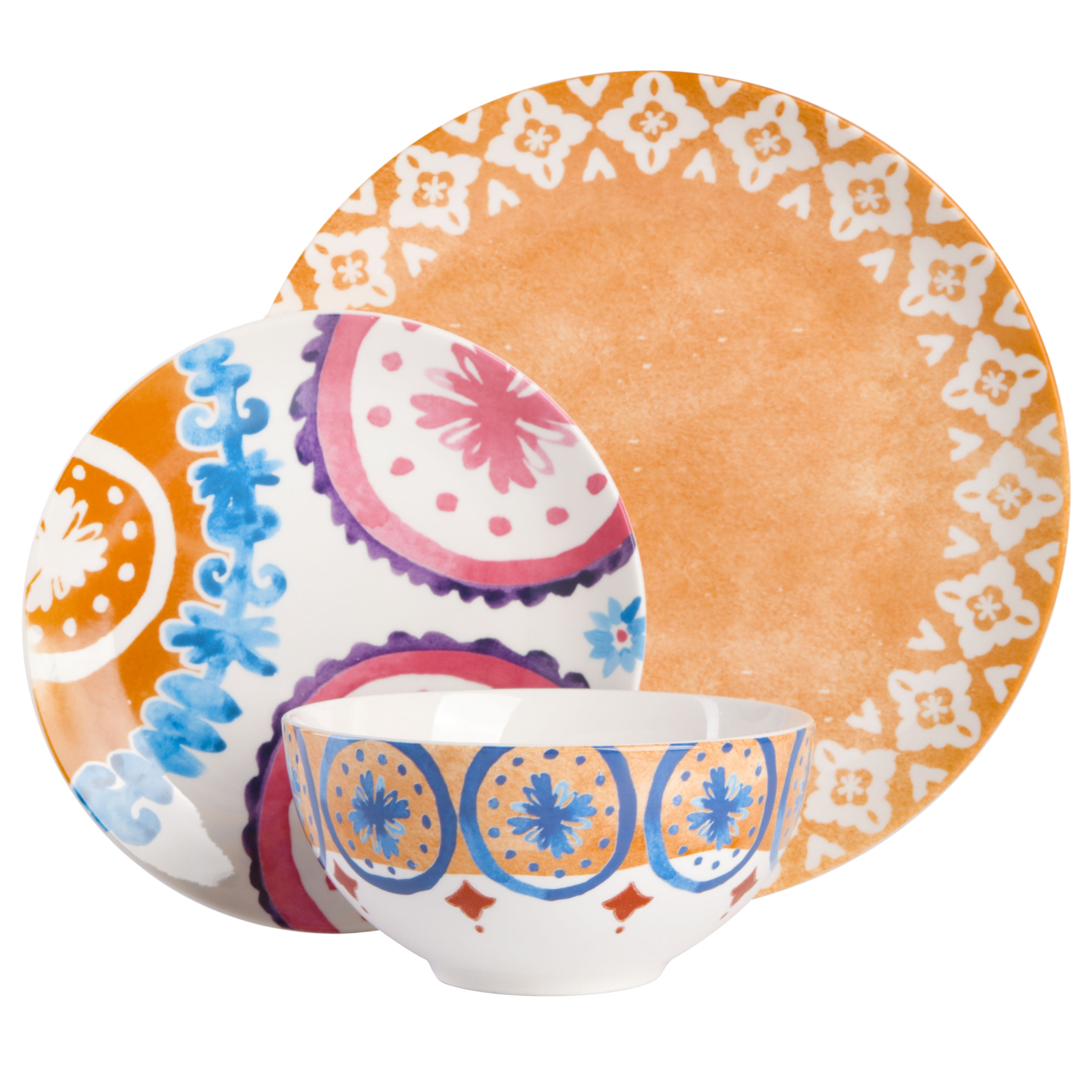 Spice by Tia Mowry Savory Saffron 18-Piece Porcelain Dinnerware Set