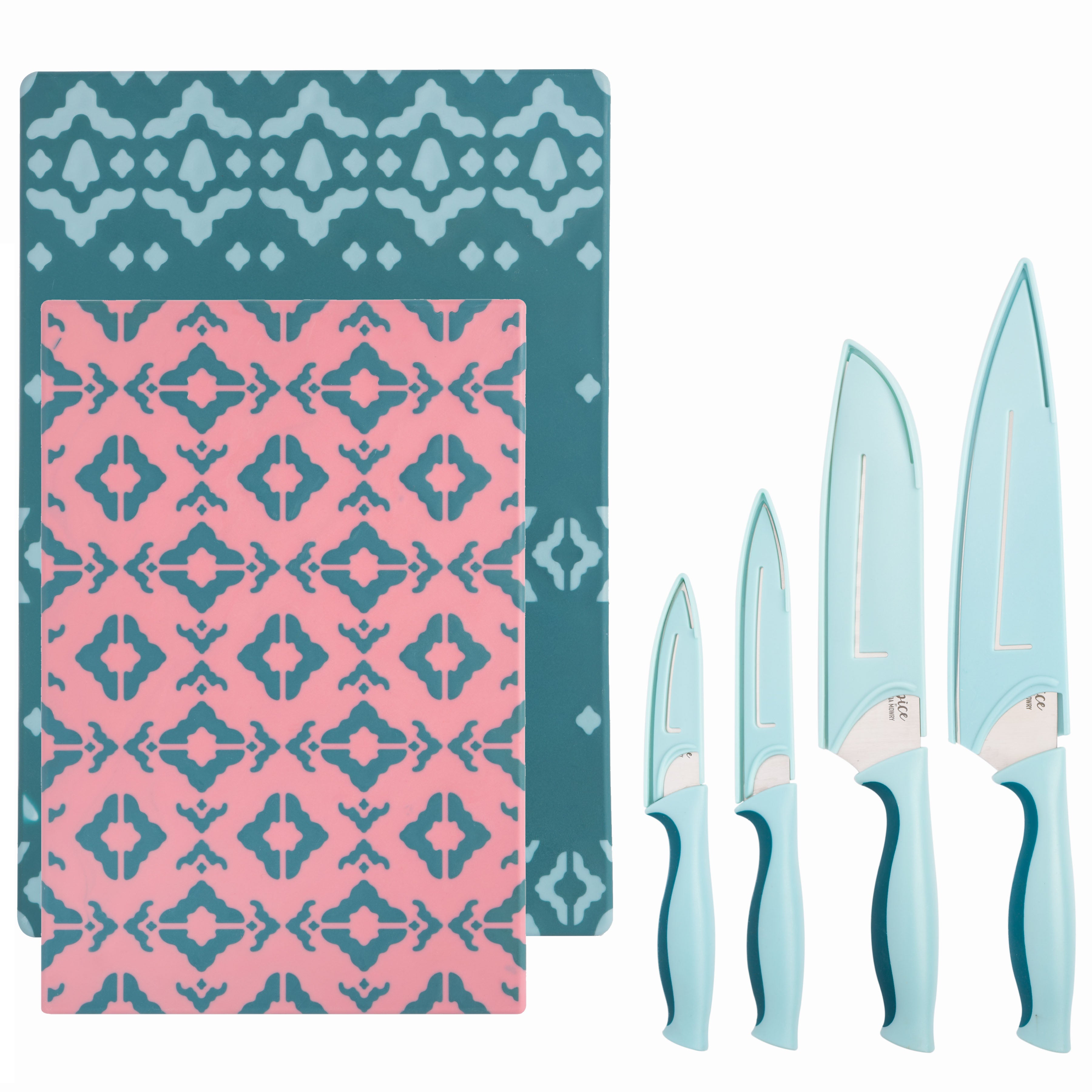 Spice by Tia Mowry 10-Piece Cutting Board and Kitchen Cutlery Set