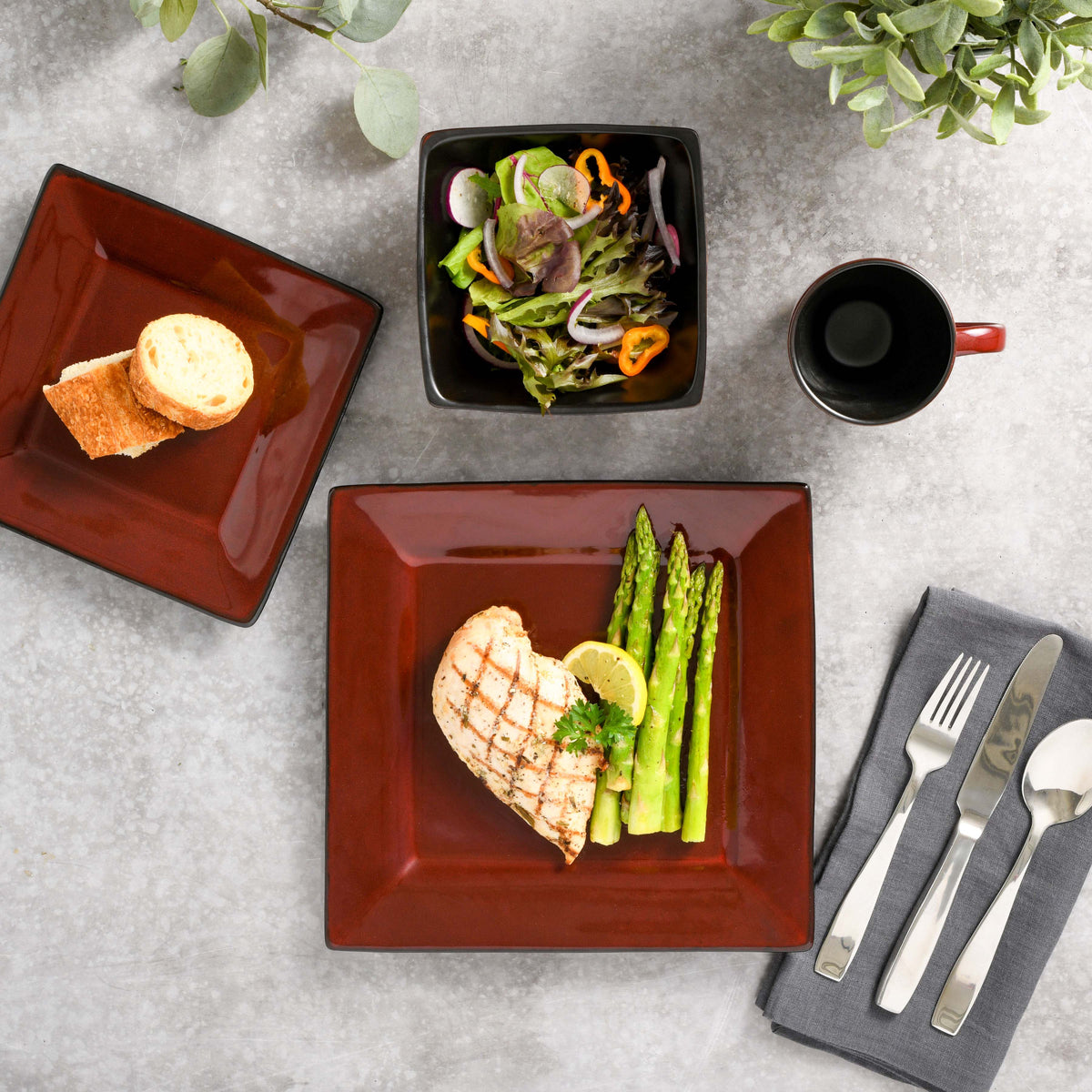 Gibson Elite Kiesling 16Piece Reactive Stoneware Dinnerware Set