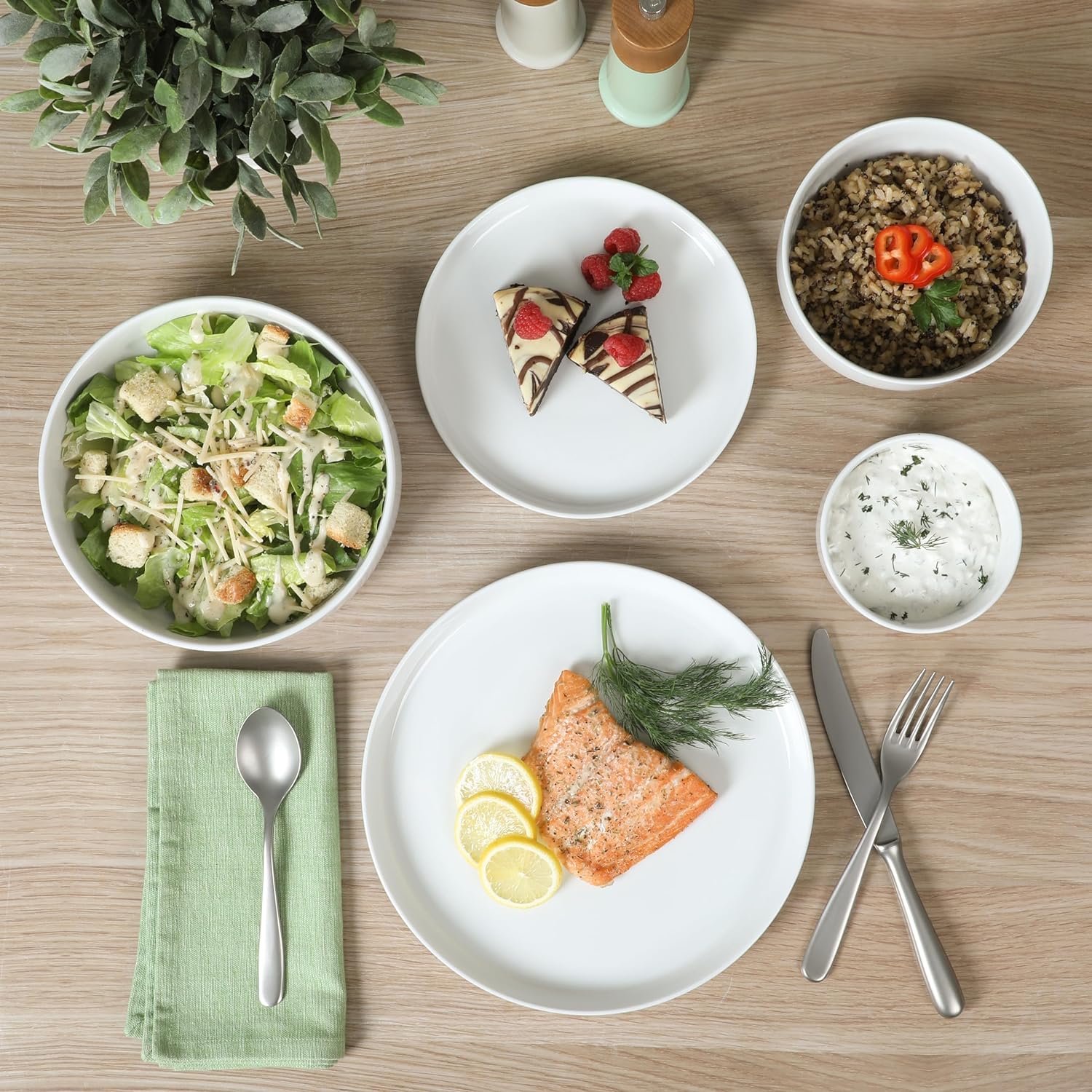 Gibson Home Rothernberg Stackable 40 Piece, Service for 8, White Porce