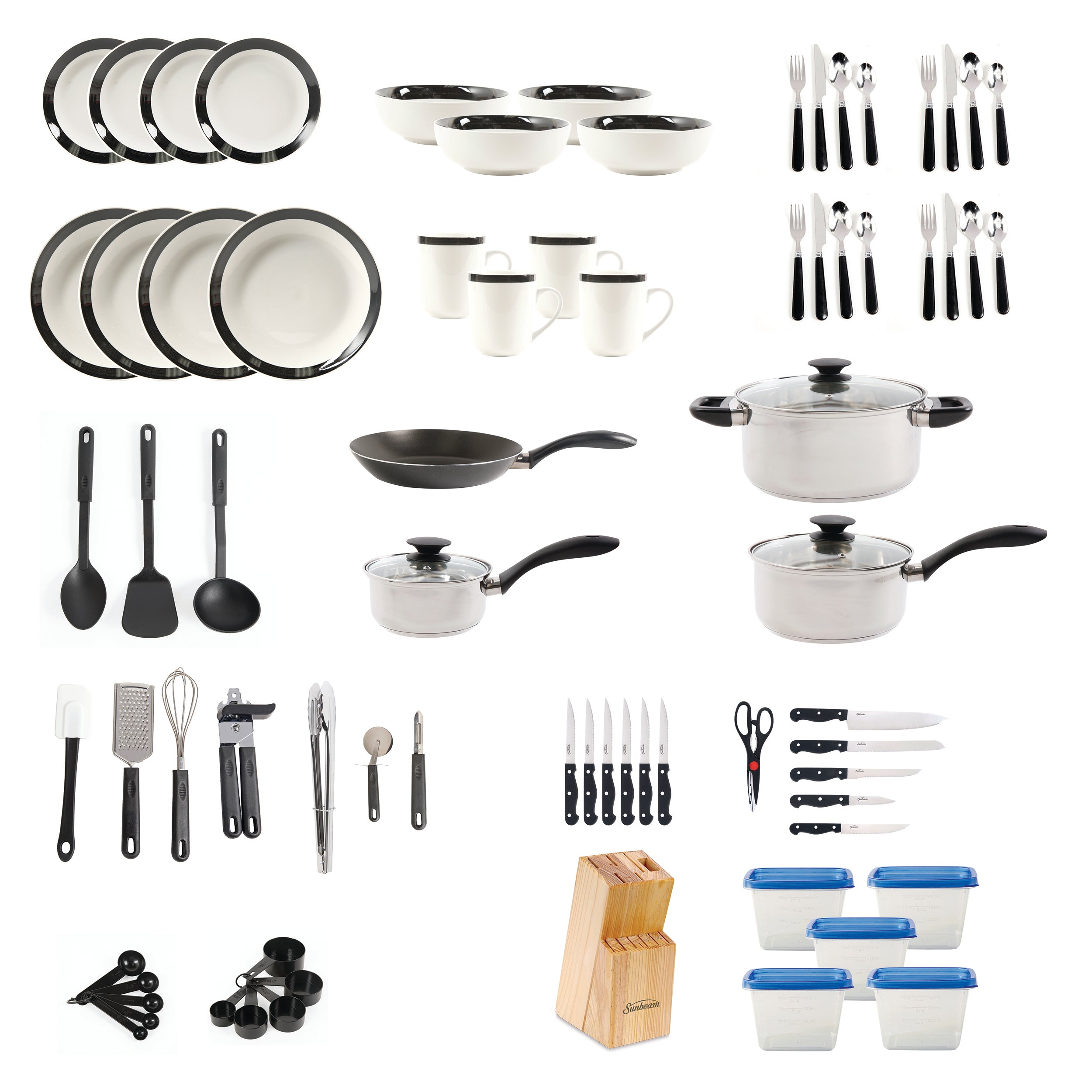 Gibson Home Essential Total Kitchen 83-Piece Combo Set, Black