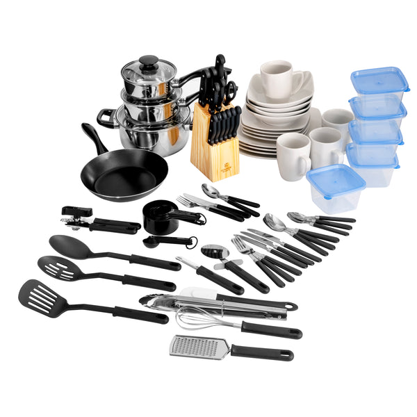 Gibson Home Black 32-Piece Total Kitchen Set