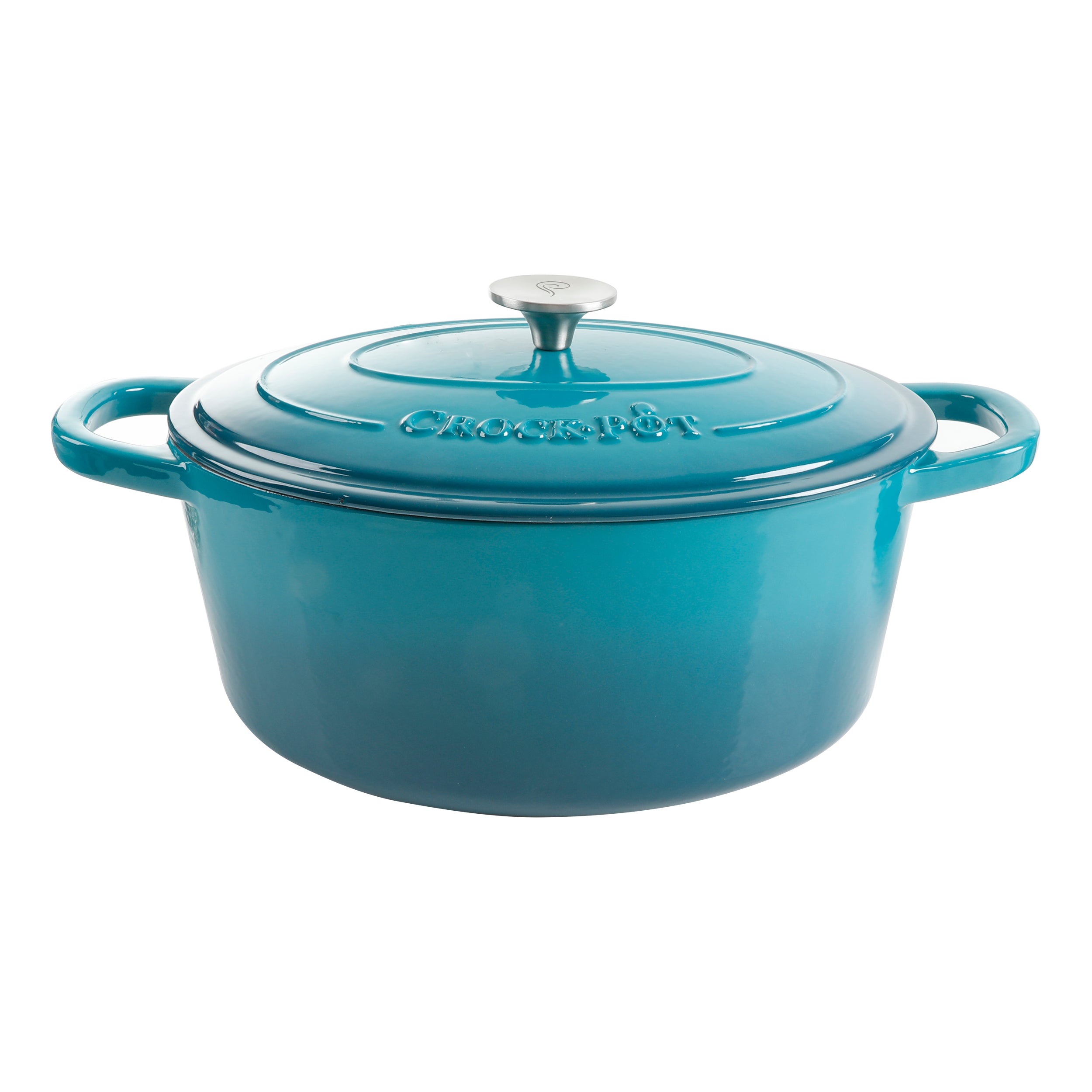  Crock Pot Artisan Enameled Cast Iron 7-Quart Oval Dutch Oven,  Sapphire Blue -: Home & Kitchen