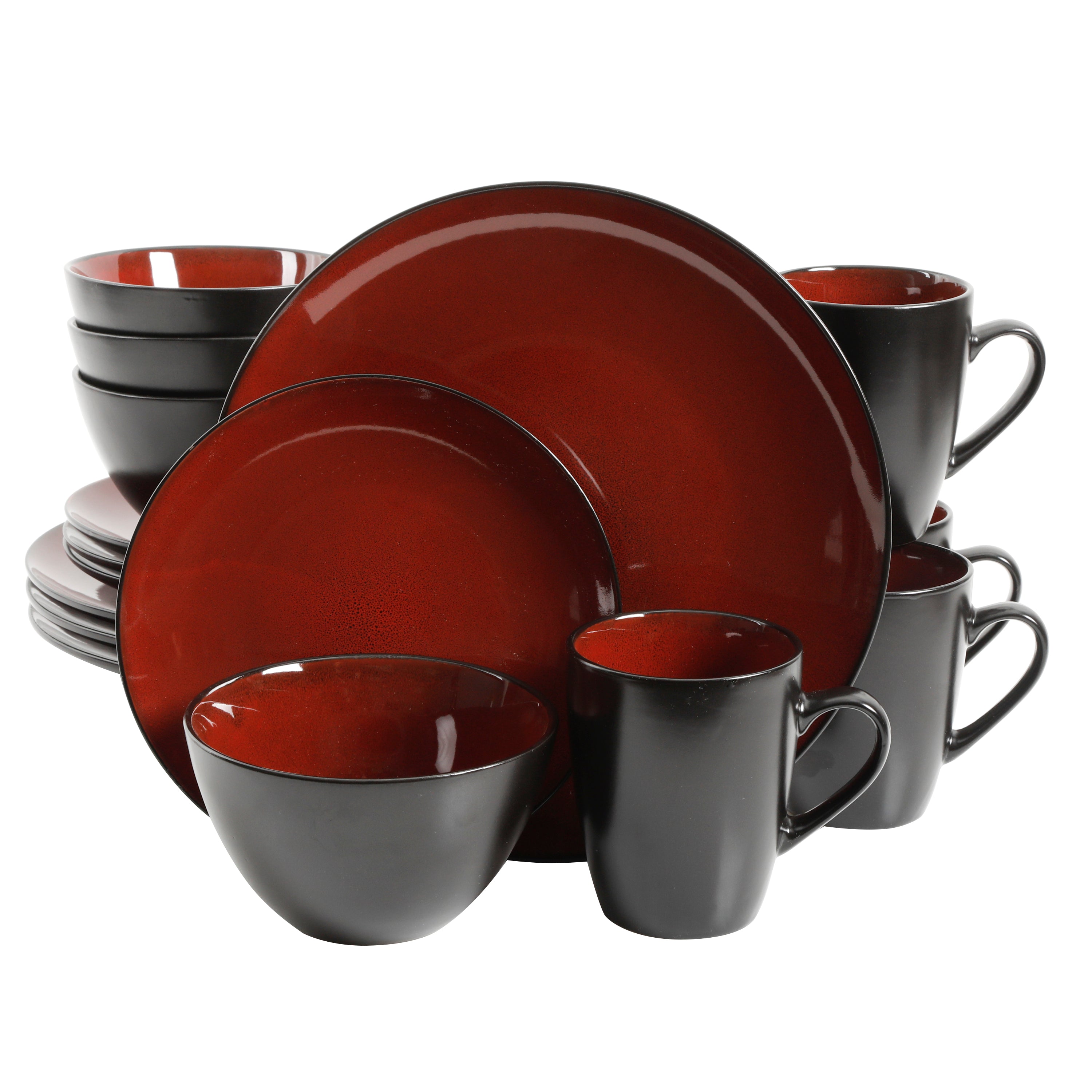 Gibson Soho Lounge Round 16-Piece Reactive Stoneware Dinnerware Set