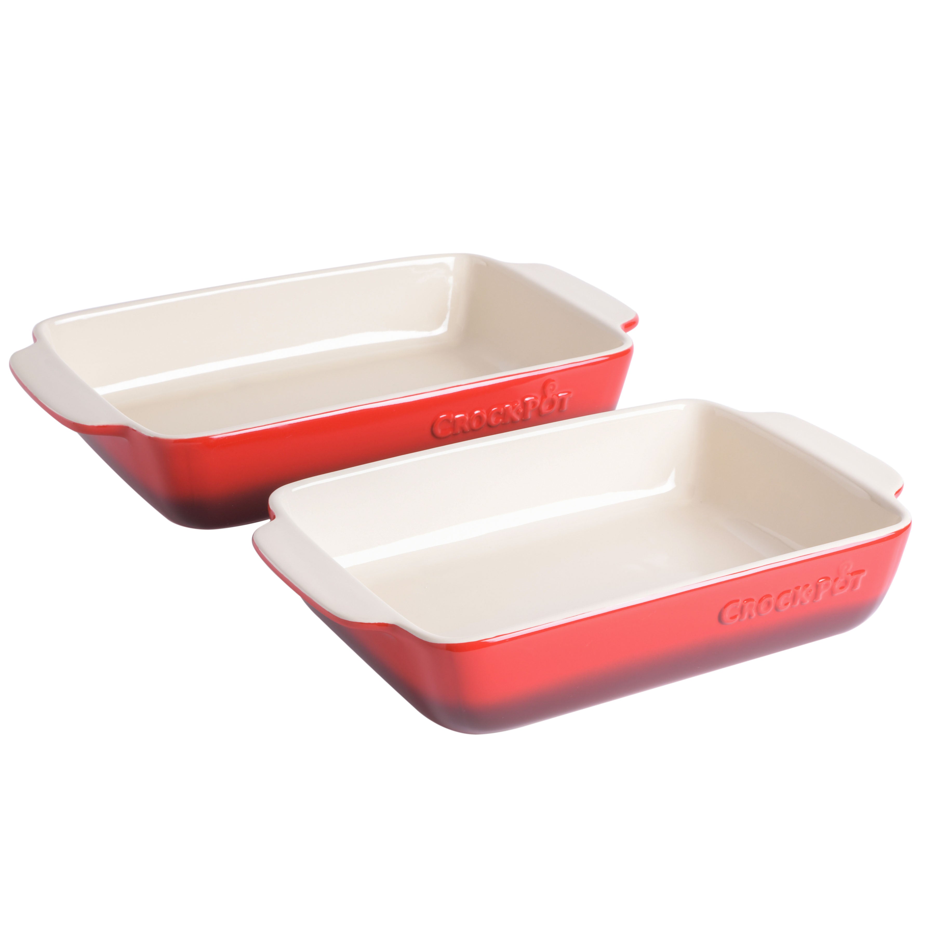 Crock Pot 2-Piece Gradient Red Artisan Ceramic Bakeware Set