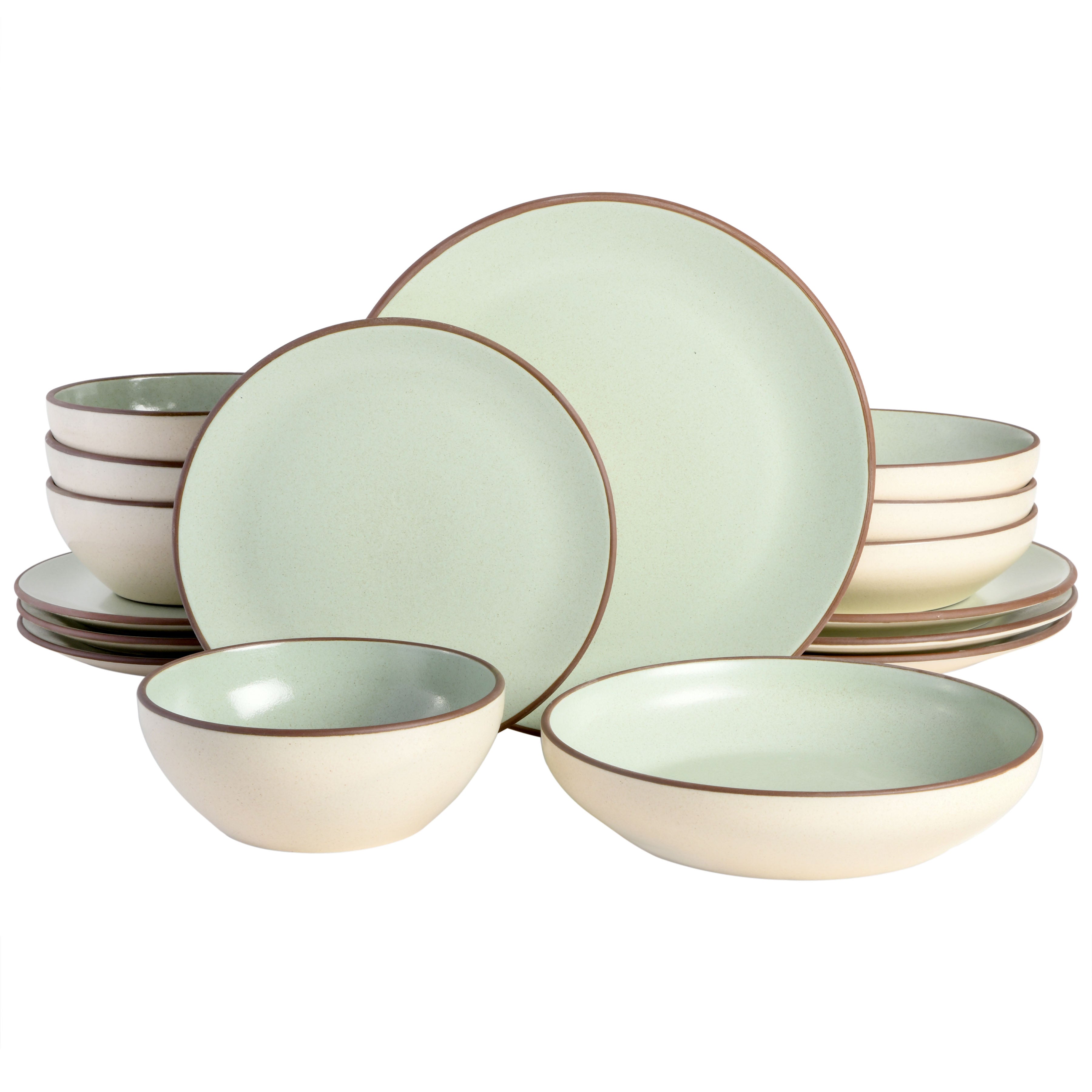 Gibson Elite Contempo Classic 16-Piece Double Bowl Terracotta Dinnerwa