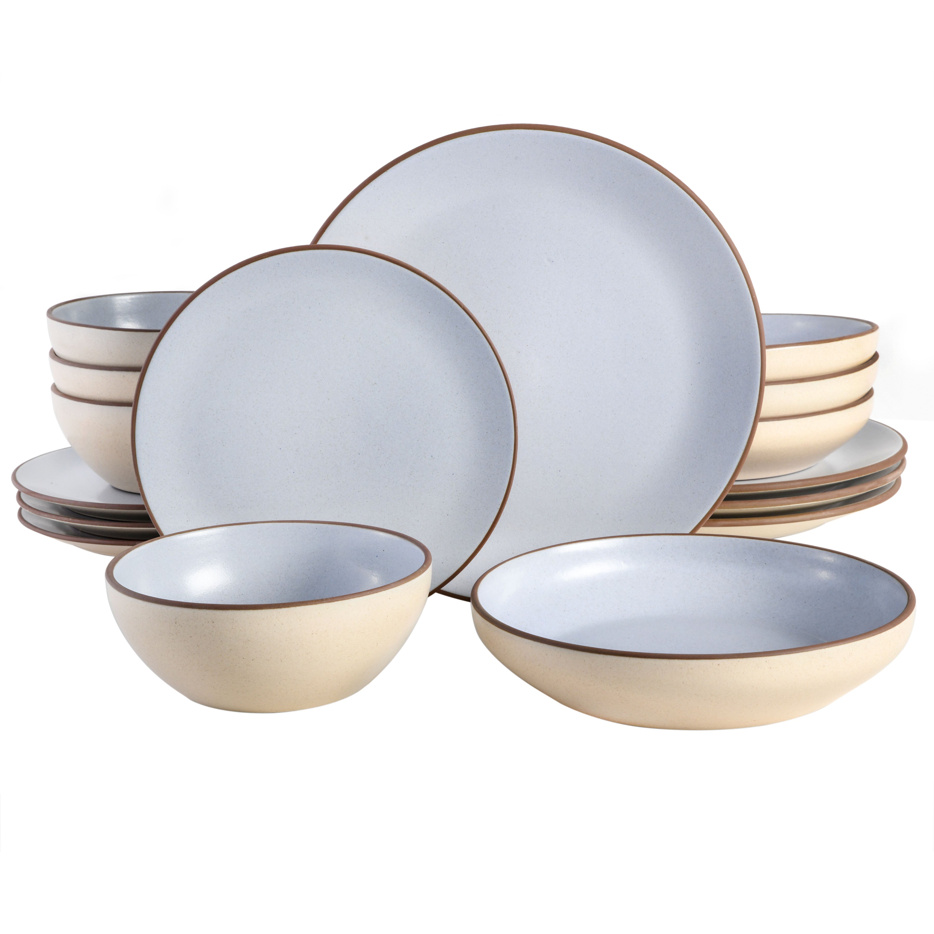 Gibson Elite Contempo Classic 16-Piece Double Bowl Terracotta Dinnerwa