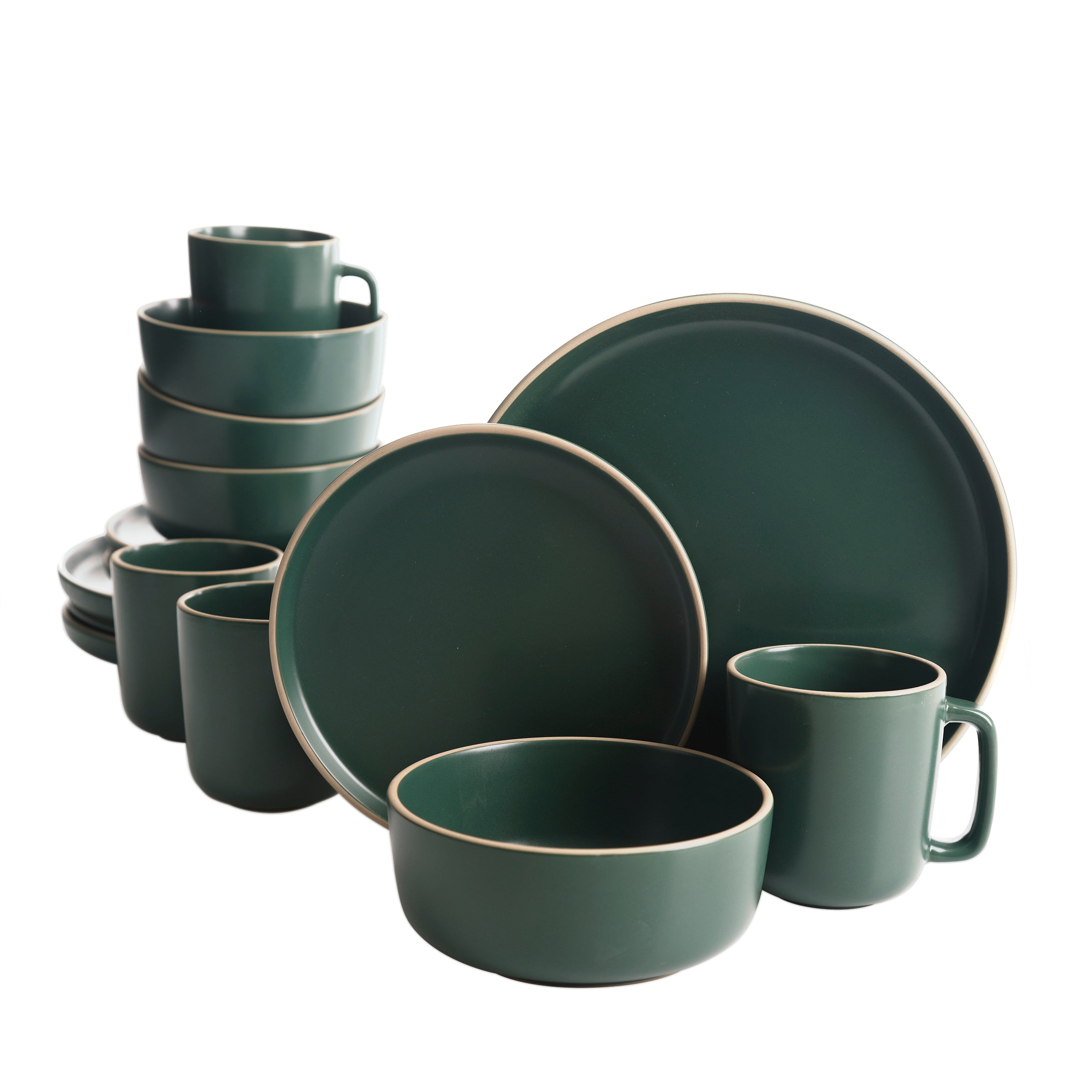 Gibson Home Zuma 16-Piece Round Matte Stoneware Dinnerware Set