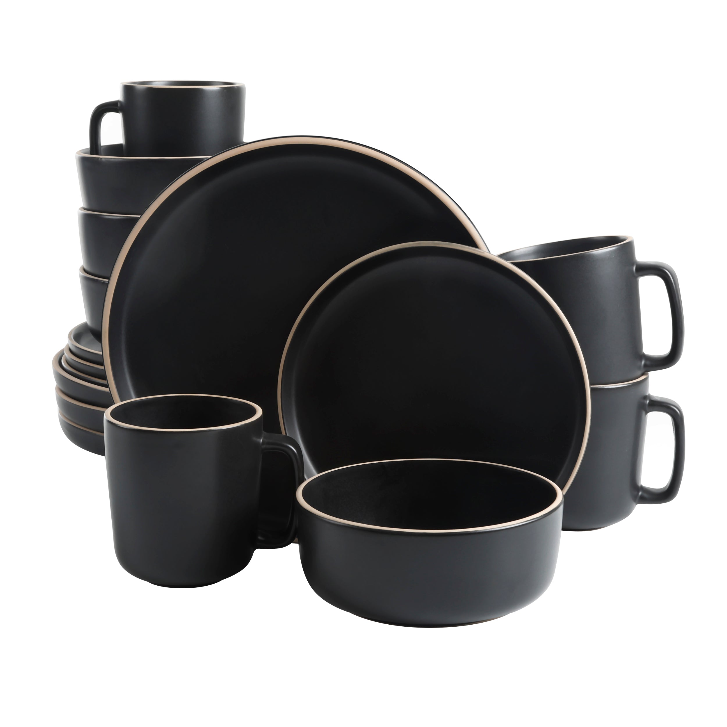 Gibson Home Zuma 16-Piece Round Matte Stoneware Dinnerware Set