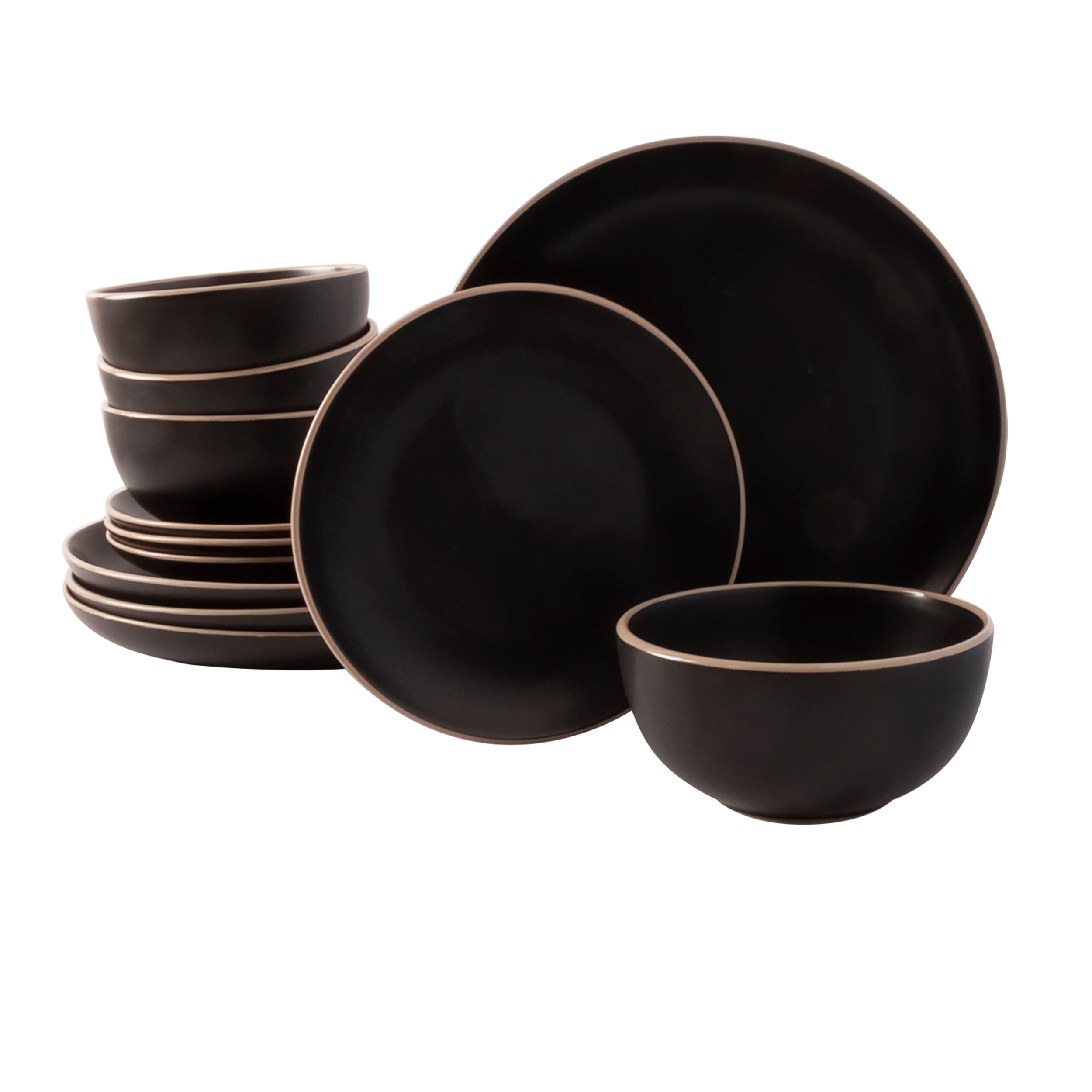 Gibson Home Rockaway 12-Piece Stoneware Dinnerware Set