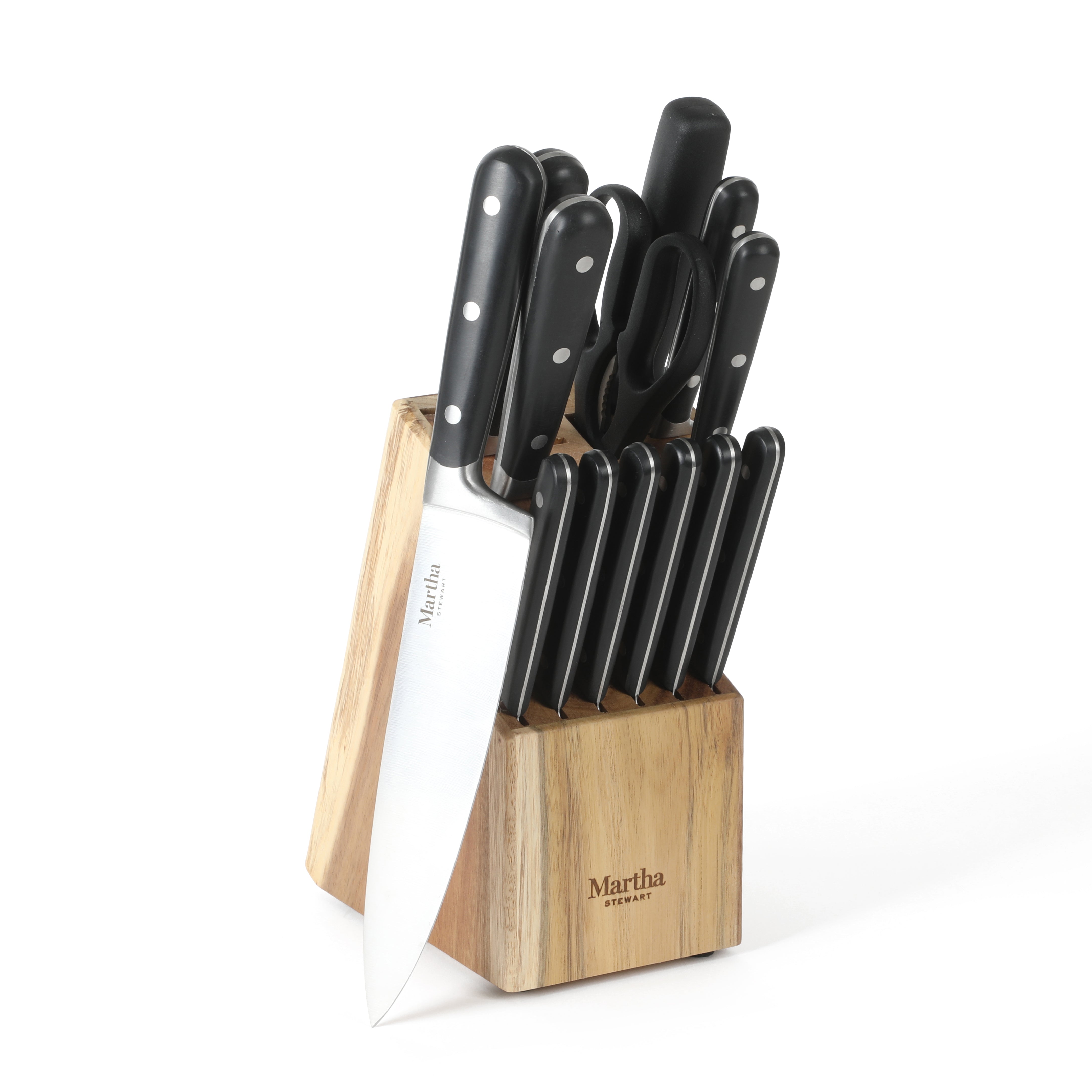 Martha Stewart Stainless Steel 14 Pc Cutlery and Knife Block Set
