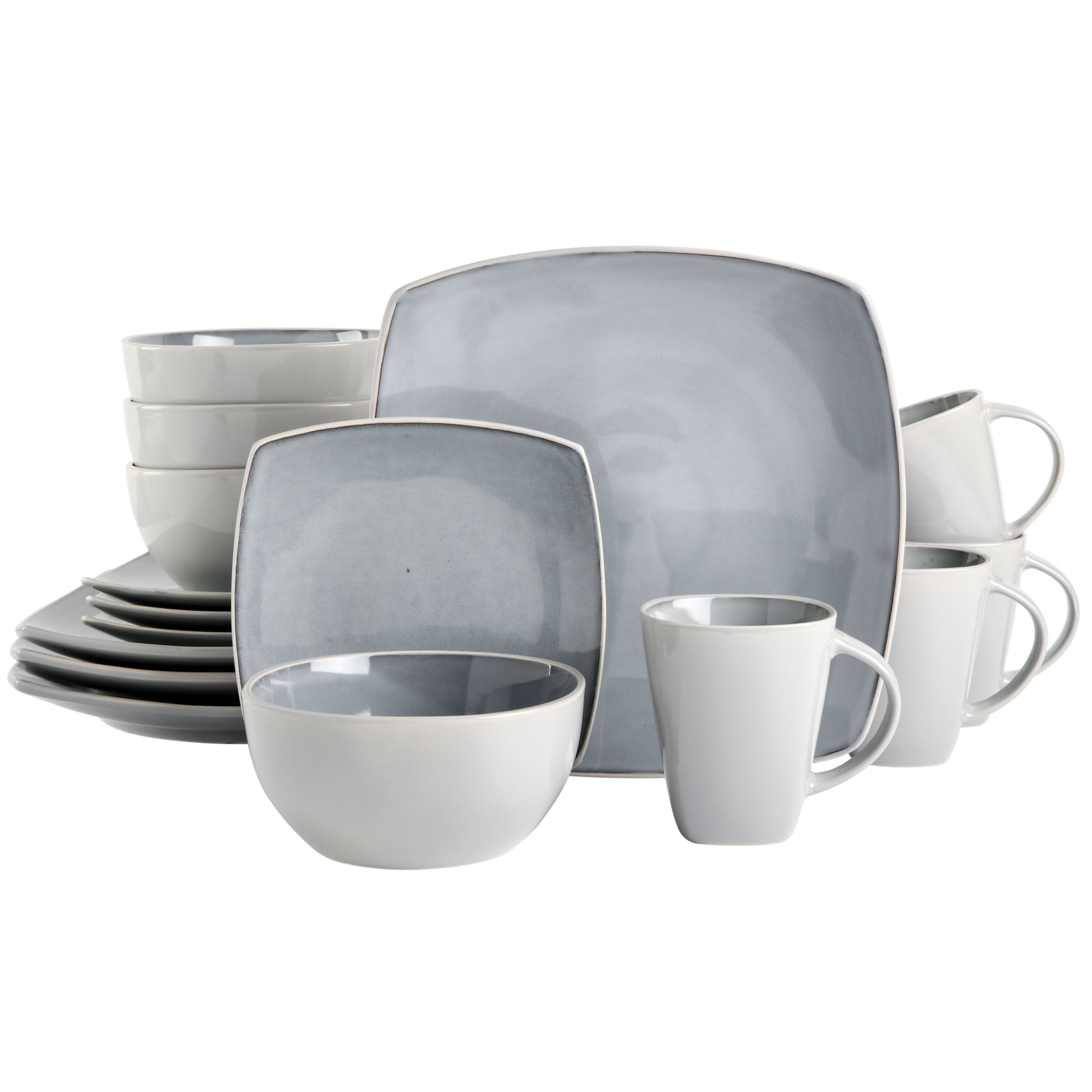 Gibson Soho Lounge Square 16 Piece Stoneware Dinnerware Set