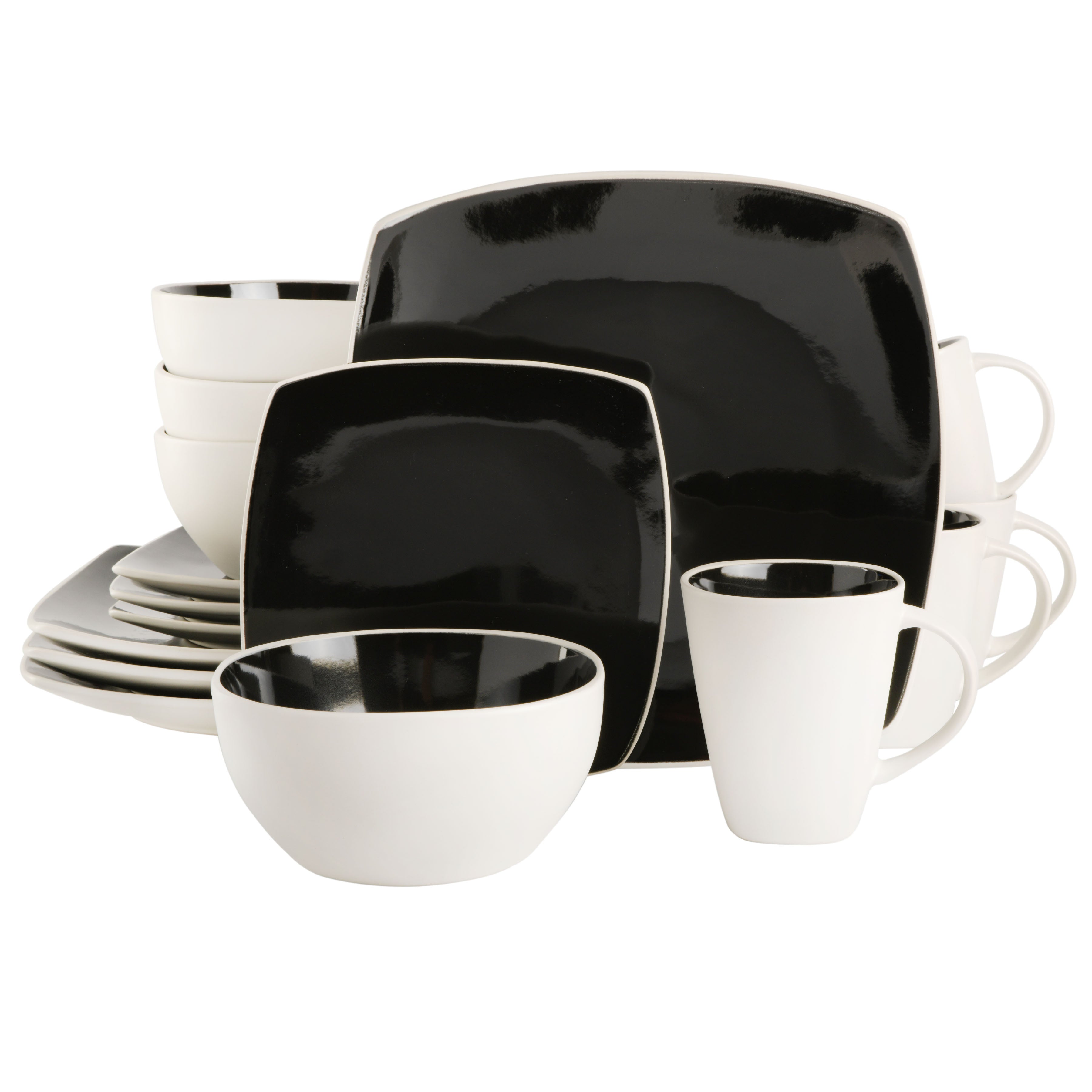 White square deals dish set