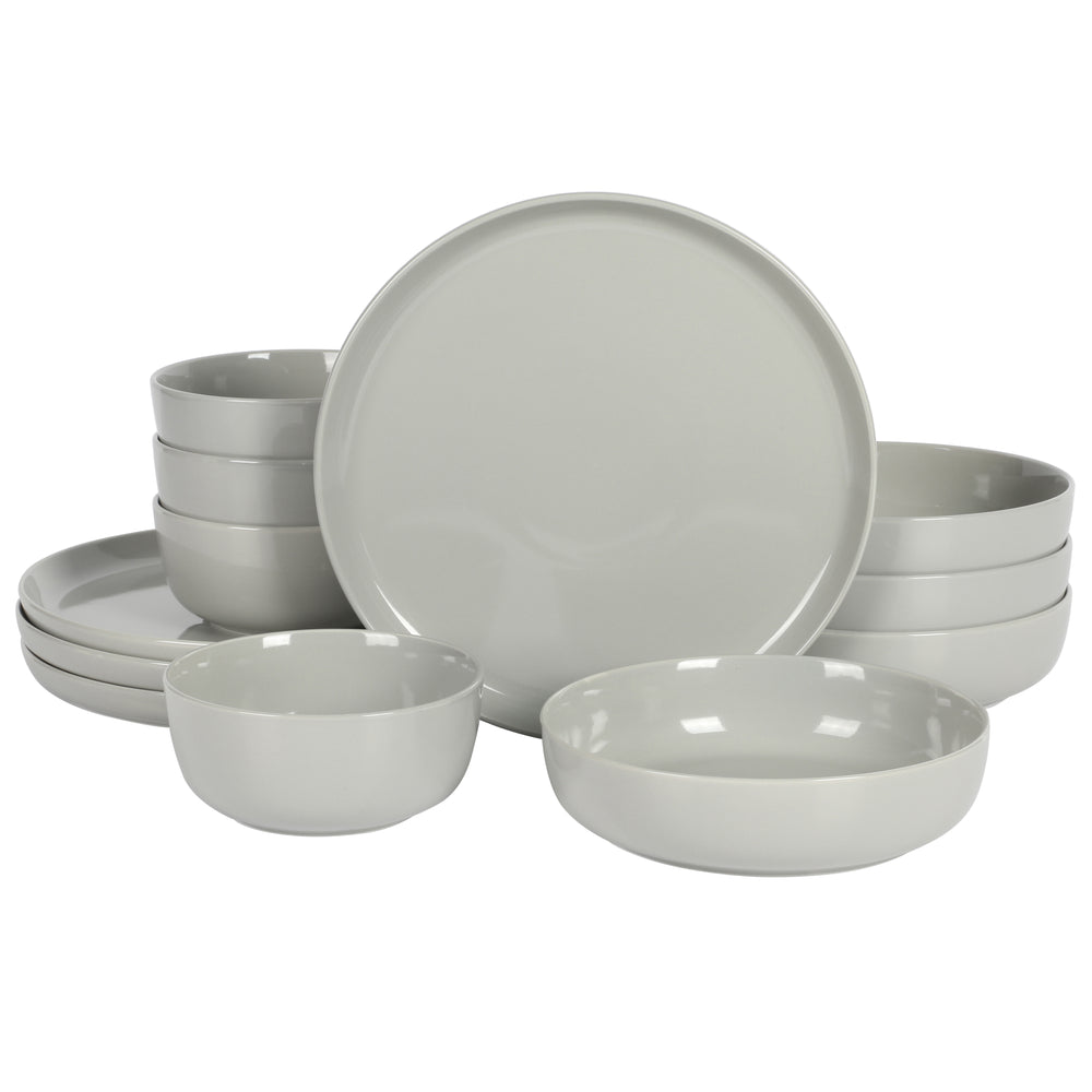 Gibson Home Oslo 12Piece Porcelain Double Bowl Dinnerware Set