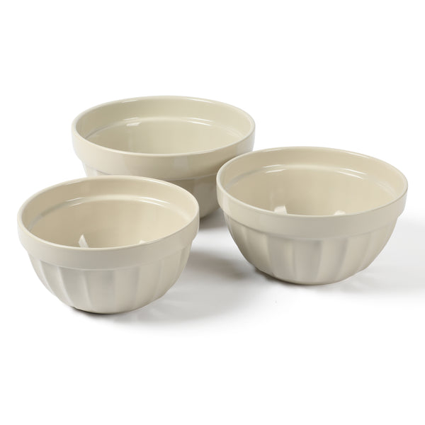 Martha Stewart 3 Piece Stoneware Bowl Set in Beige - On Sale - Bed