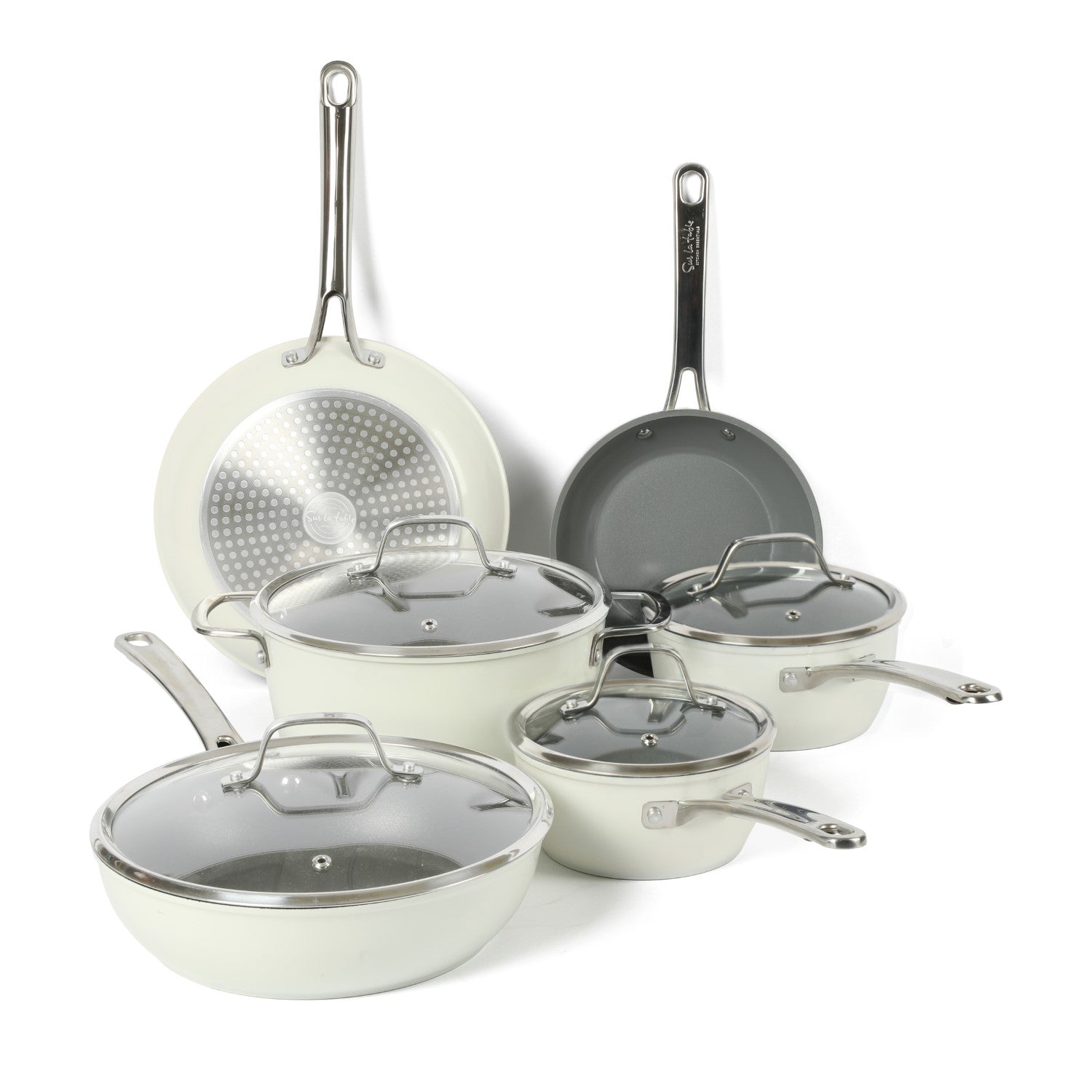 10 PC Induction Stainless Steel Cookware Set With Glass Cover – R