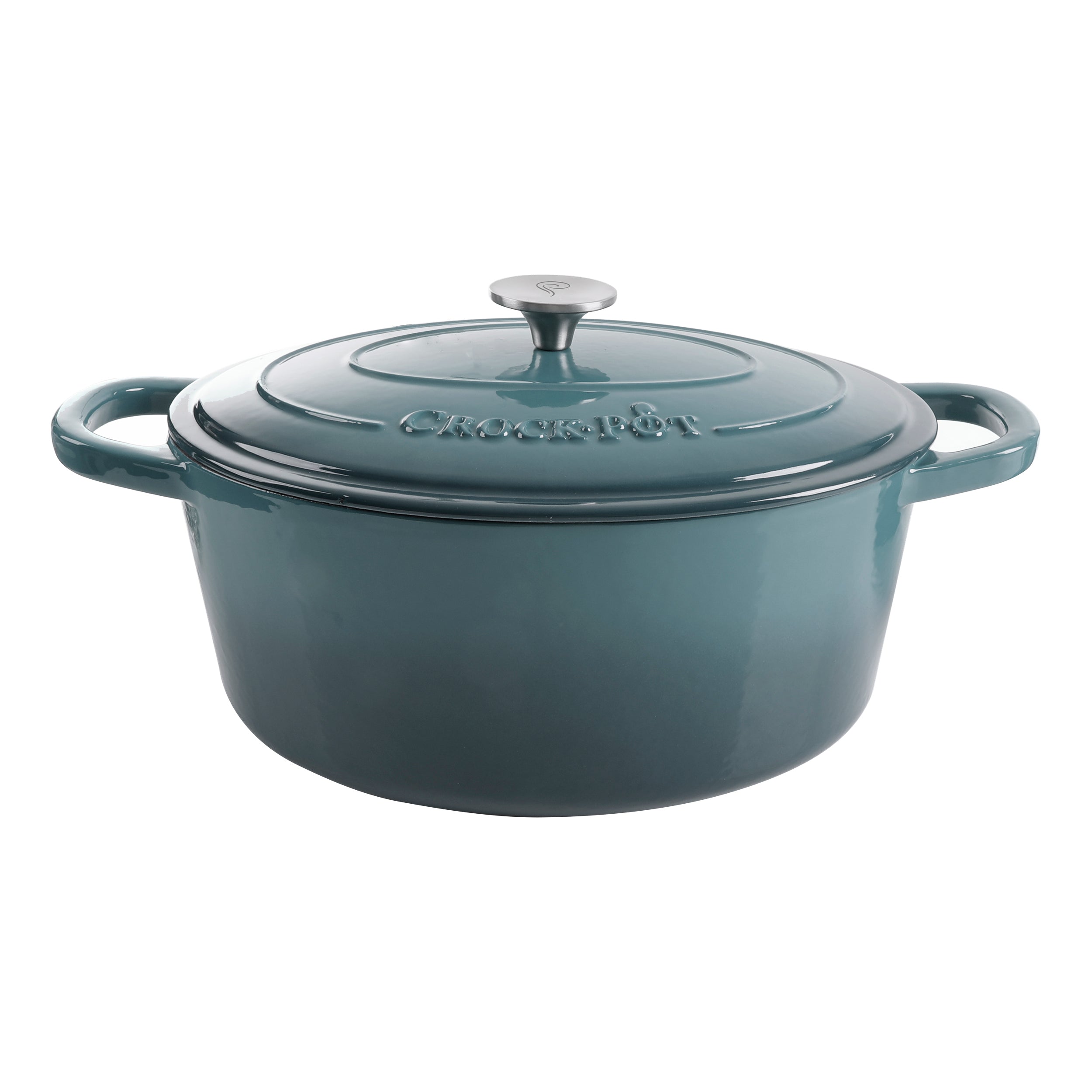 Gibson Martha Stewart Enameled Cast Iron 7 Quart Dutch Oven with Lid in  Turquoise in the Cooking Pots department at