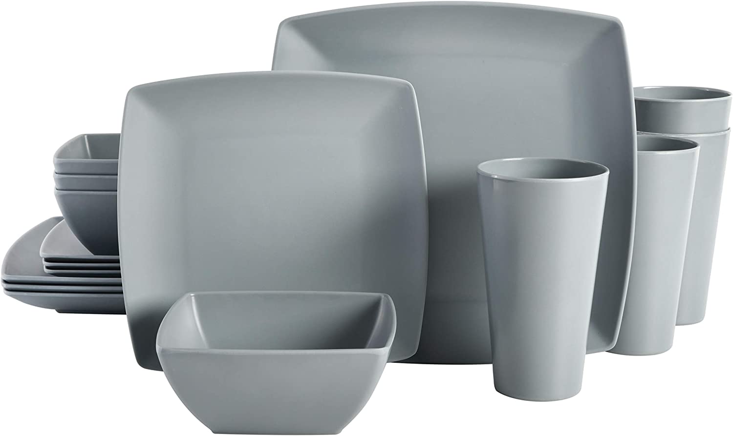 Gibson Soho Lounge Grayson Square 16-Piece Melamine Dinnerware Set