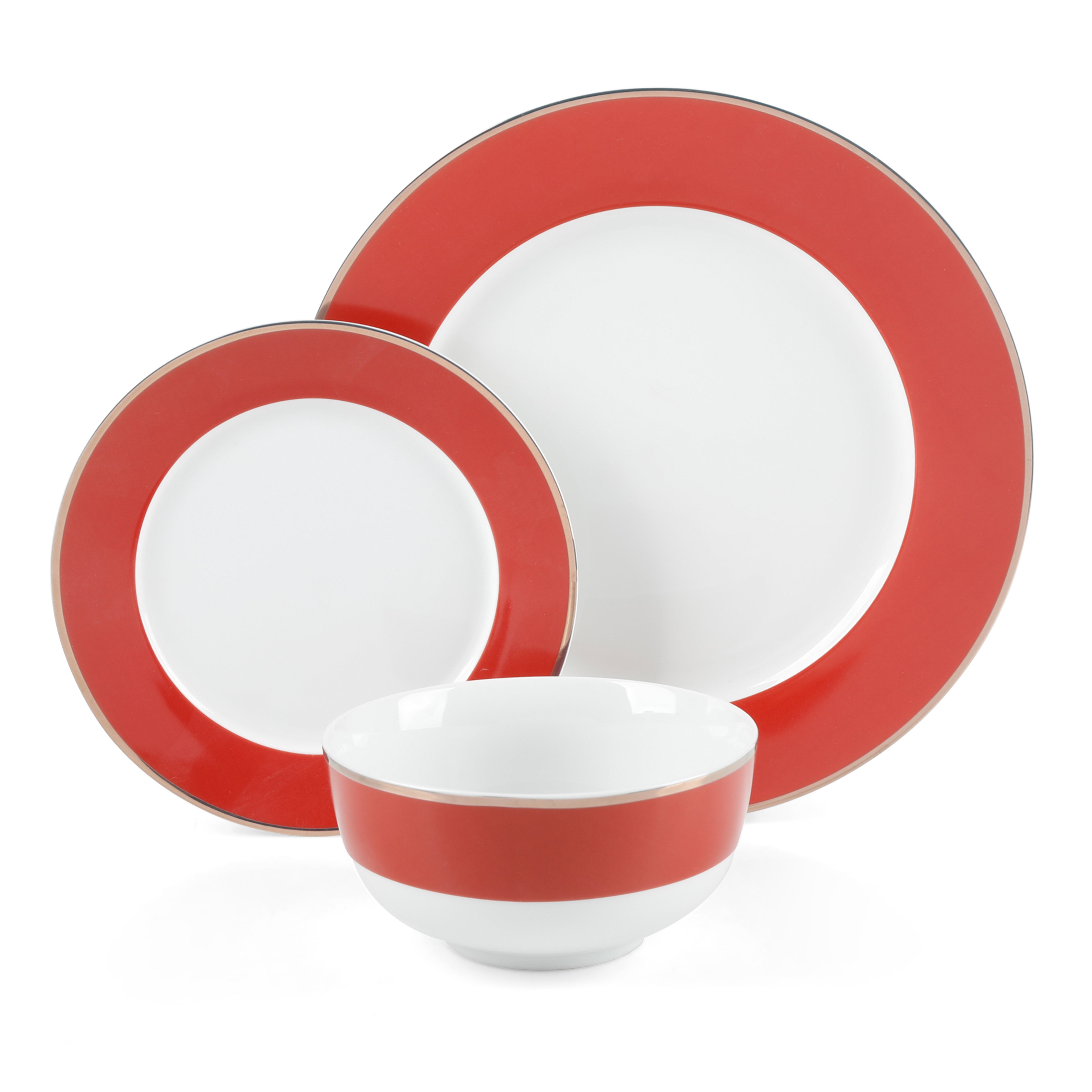Martha Stewart Gracie Lane 12-Piece Porcelain Decorated Dinnerware Set