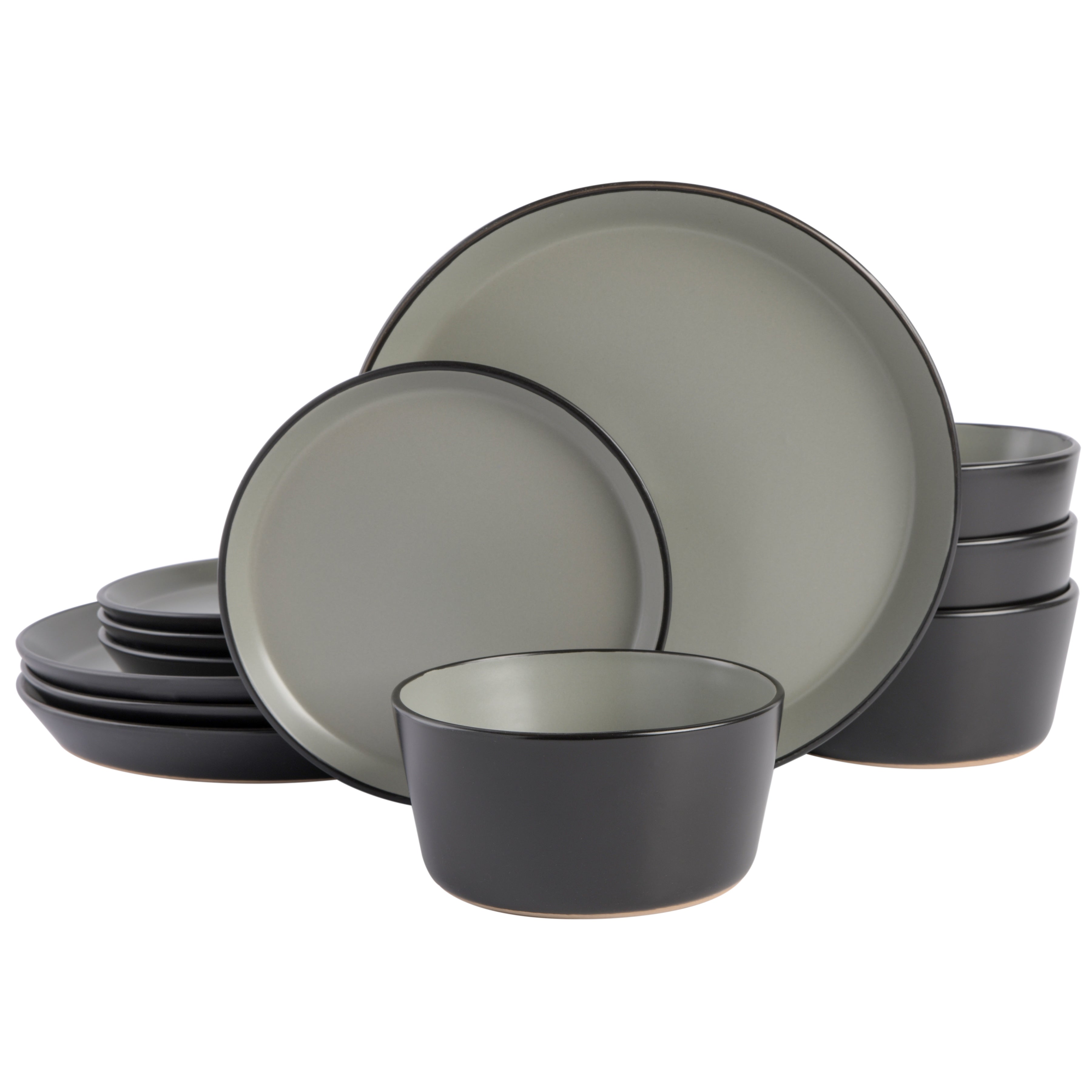 Gibson Home Sofia 12-Piece Coupe Matte Glaze Stoneware Dinnerware Set