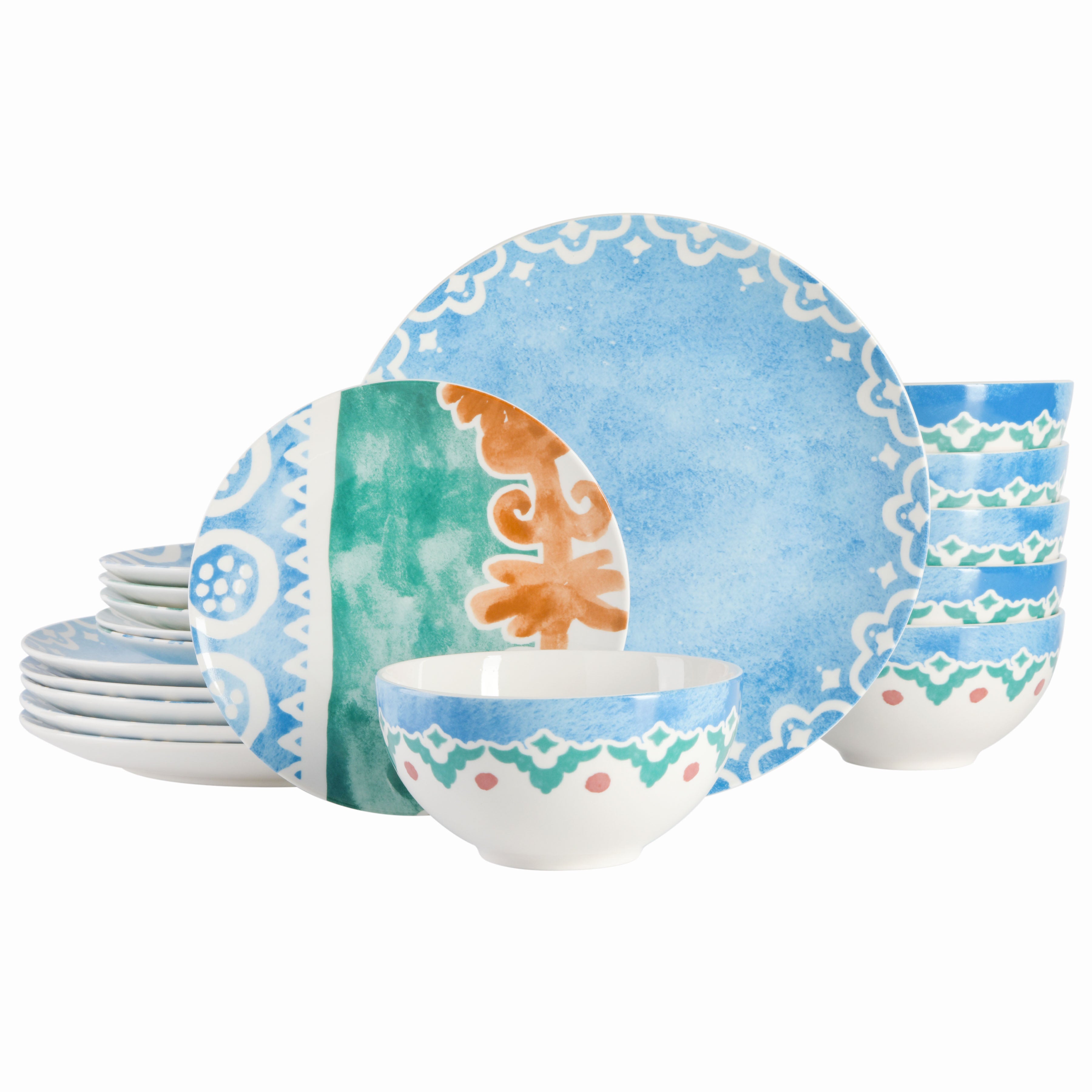 Spice by Tia Mowry Savory Saffron 18-Piece Porcelain Dinnerware Set