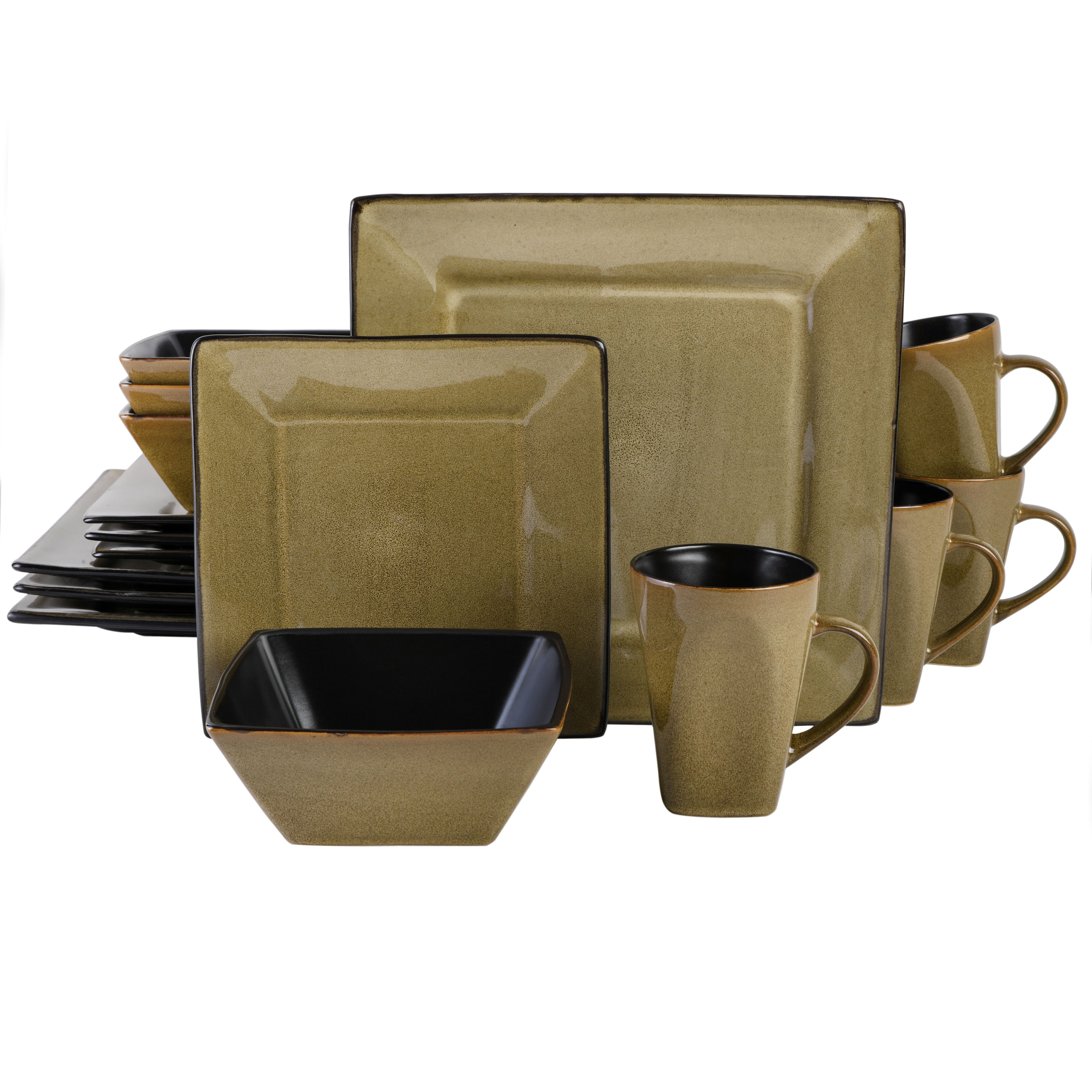 Gibson Elite Kiesling 16-Piece Reactive Stoneware Dinnerware Set